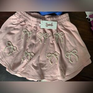 Soft Pink High-Waist Elastic Shorts by Peach Love